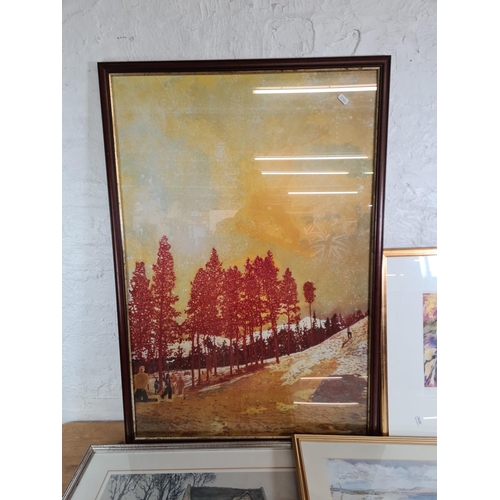 1292 - Four framed prints to include Moira Huntley signed limited edition 162/550, S. Gasforth pencil signe... 