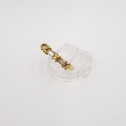 6 - A 9ct gold clear gemstone dress ring, size R - approx. gross weight 2 grams