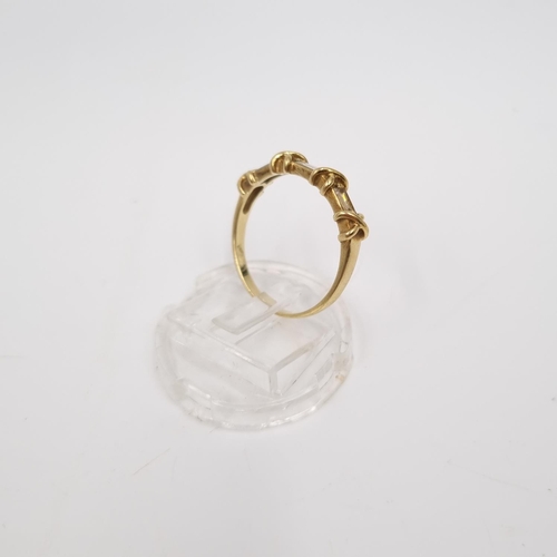 6 - A 9ct gold clear gemstone dress ring, size R - approx. gross weight 2 grams