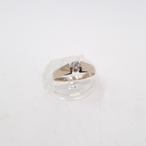 53 - An 18ct white gold diamond solitaire ring, size O½ - approx. gross weight 2.82 grams