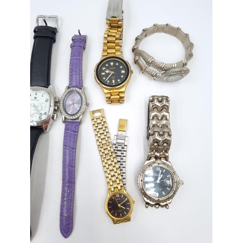 71 - A collection of assorted wristwatches and watch heads to include Reflex quartz, Constant quartz, Mon... 