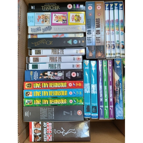 1447 - A box containing DVD boxsets - see image for titles