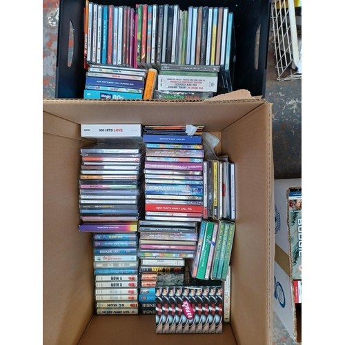 1451 - Two boxes containing CDs and cassette tapes - see image for titles