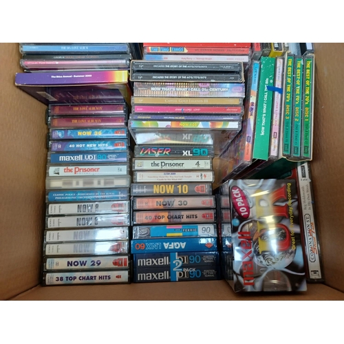 1451 - Two boxes containing CDs and cassette tapes - see image for titles