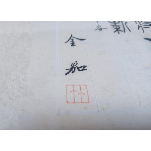 1263 - Two framed Chinese calligraphy scripts each having artists seal - approx. 43cm high x 33cm wide