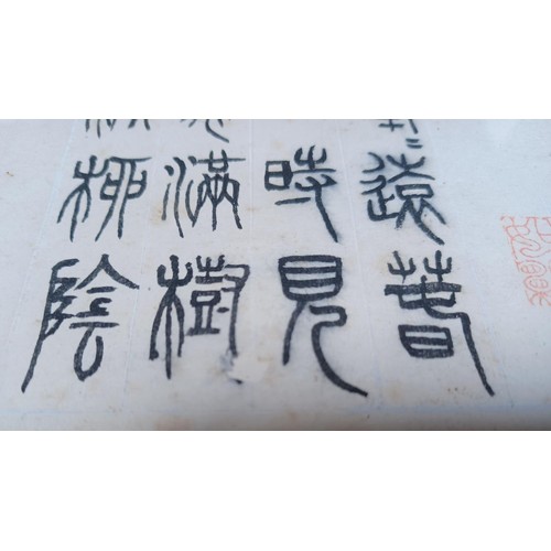 263 - Two framed Chinese calligraphy scripts each having artists seal - approx. 43cm high x 33cm wide