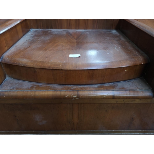 221 - An Art Deco walnut dressing table with upper mirror - approx. 142cm high x 107cm wide x 47cm deep