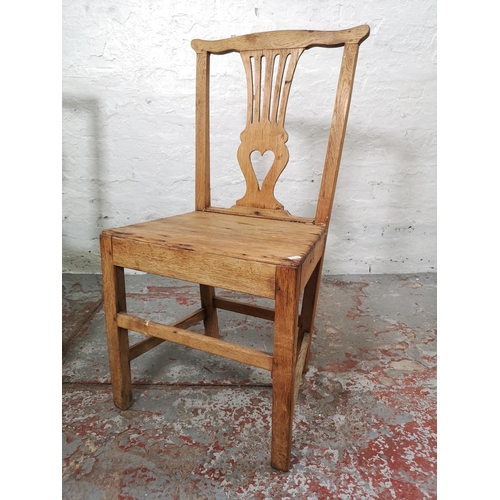 223 - Six various Georgian oak dining chairs