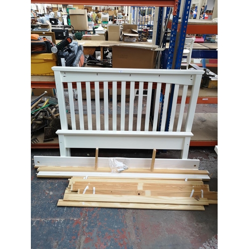 245 - A modern white double bedframe