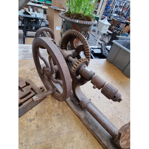 498 - Two early 20th century drill presses, one 510 and one Union