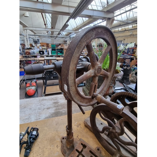 498 - Two early 20th century drill presses, one 510 and one Union