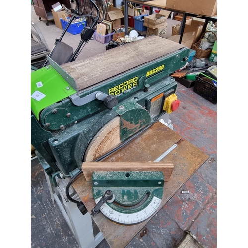 512 - A Record Power BDS250 belt and disc sander on stand - approx. 105.5cm high