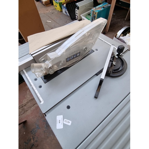 516 - A Rutlands Work Shop Series 240V table saw with extension table and stand - approx. 104cm high x 73c... 