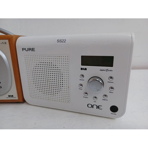 332 - Three items to include Pure Evoke-1S DAB radio, Pure One DAB radio etc.