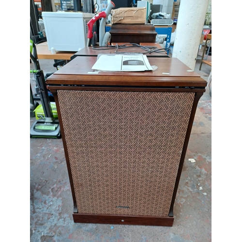 335 - A pair of very large Technics SY-T50 Tone Cabinet powered organ speakers approx. 84cm high with inst... 