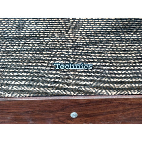 335 - A pair of very large Technics SY-T50 Tone Cabinet powered organ speakers approx. 84cm high with inst... 