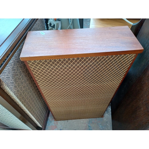 336 - A pair of large vintage hi-fi speakers approx. 81cm high.