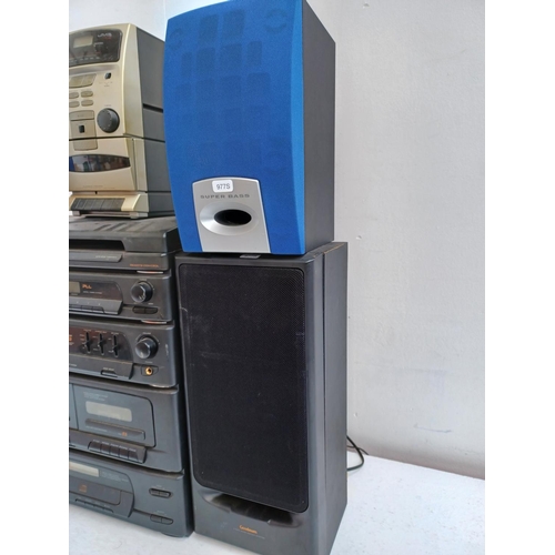 348 - Two items, one Goodmans 2850 midi stereo system comprising CD player, twin cassette, graphic equaliz... 