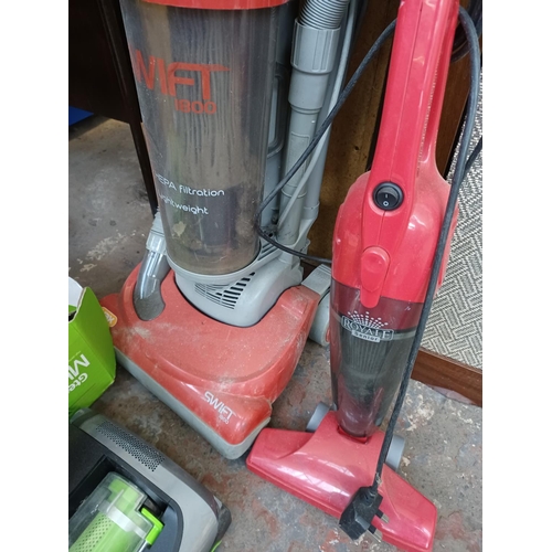 451 - Two vacuum cleaners, one VAX Swift 1800 hepa filtration 1800w bagless upright and one Royale Senior ... 