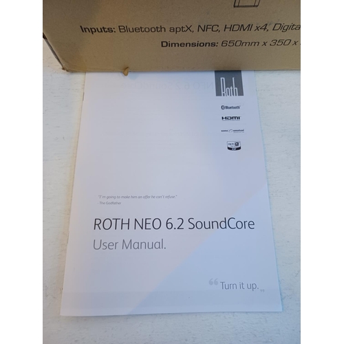 357 - A boxed Roth Neo 6.2 SoundCore bluetooth sound system with remote control and instruction manual.