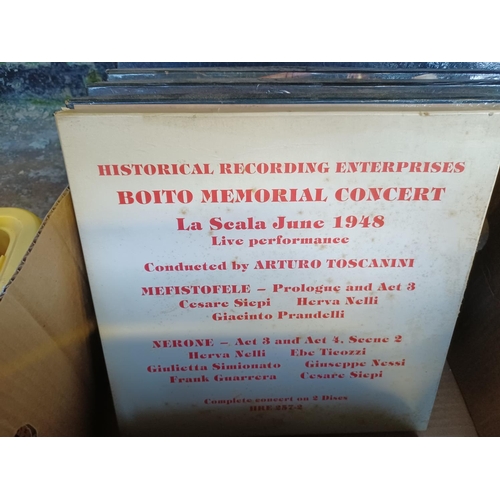 381 - Two boxes of classical vinyl records, one 7