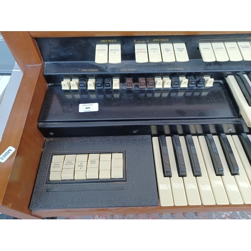 405 - A Hammond T202/1 organ (serial no. 47342) fitted with Leslie tremolo unit