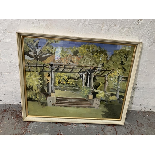 261 - Three framed Susan L. Bishop watercolours, largest approx. 68cm wide x 54cm high