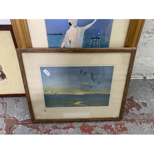 262 - Eight various framed prints and pictures to include Carl Howarth original pastel painting - approx. ... 