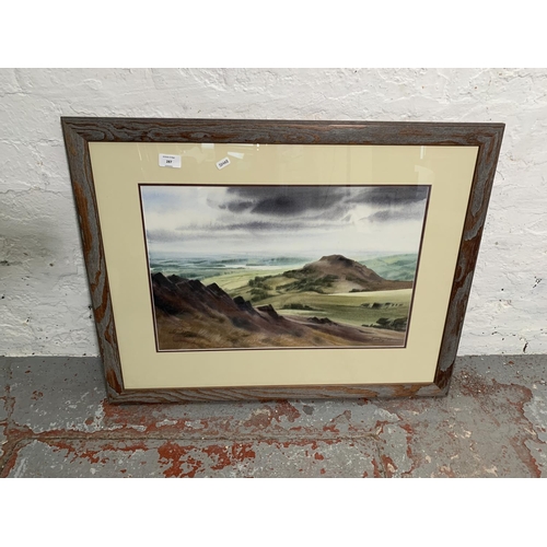 287 - A framed Alan Bailey watercolour titled 'Hen Cloud From The Roaches' and dated 1995 - approx. 77cm w... 