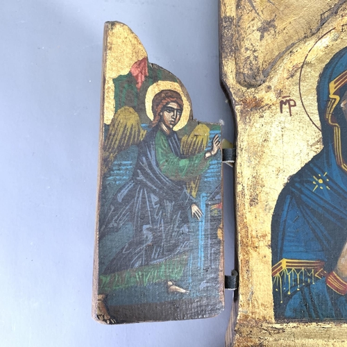 292 - A serigraph religious icon on wooden plaque - approx. 23cm high x 29cm wide