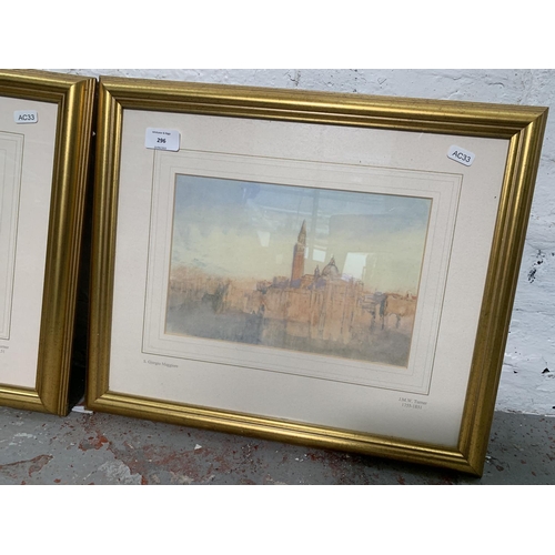 296 - Two framed J. M. W. Turner (1755-1851) prints - approx. 46cm wide x 38cm high