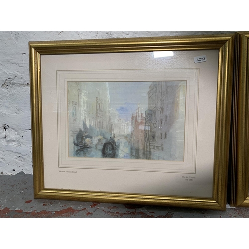 296 - Two framed J. M. W. Turner (1755-1851) prints - approx. 46cm wide x 38cm high