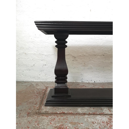 1 - A 19th century style ebonised rectangular two tier console table - approx. 76cm high x 148cm wide x ... 