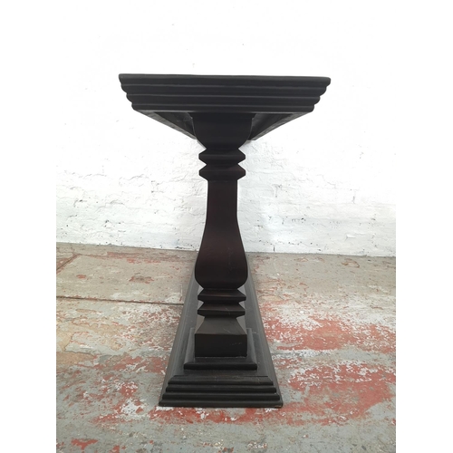 1 - A 19th century style ebonised rectangular two tier console table - approx. 76cm high x 148cm wide x ... 