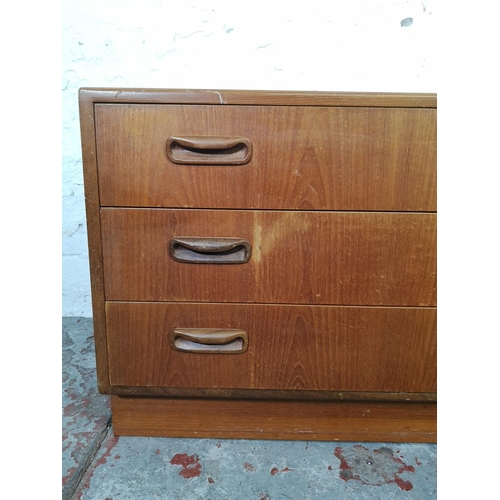 129 - A G Plan Fresco teak chest of three drawers - approx. 54cm high x 81cm wide x 46cm deep