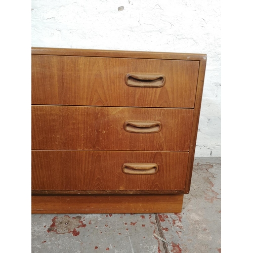 129 - A G Plan Fresco teak chest of three drawers - approx. 54cm high x 81cm wide x 46cm deep