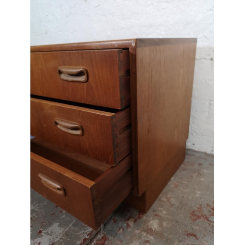 129 - A G Plan Fresco teak chest of three drawers - approx. 54cm high x 81cm wide x 46cm deep