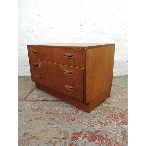 129 - A G Plan Fresco teak chest of three drawers - approx. 54cm high x 81cm wide x 46cm deep