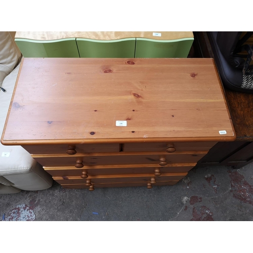 178 - A modern pine chest of two short over four long drawers - approx. 90cm high x 80cm wide x 39cm deep