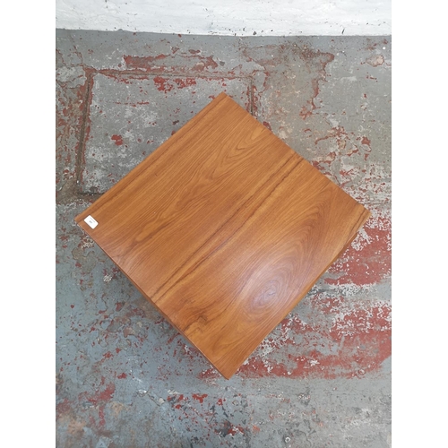 207 - An Indonesian solid teak low square coffee table - approx. 42cm high x 60cm square