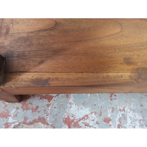 22 - A pair of Indonesian teak side tables each having single drawer - approx. 55cm high x 55cm wide x 44... 