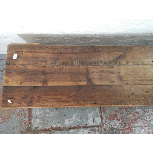 25 - A pine rectangular hallway bench - approx. 47cm high x 153cm wide x 45cm deep