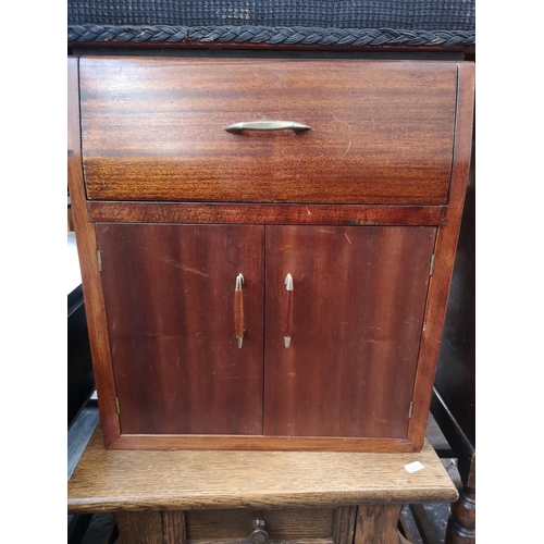 41 - A large collection of house clearance furniture to include chrome effect and beech kitchen bar stool... 