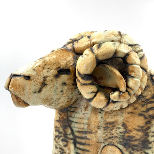 1132 - A Jan Beeny ceramic sculpture of a ram with impressed makers mark to base - approx. 40cm high