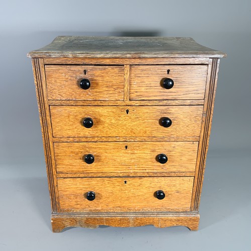 1375 - A vintage oak apprentice chest of drawers - approx. 42cm high x 36cm wide x 24cm deep