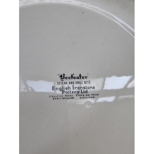 1205 - Six English Ironstone Pottery Ltd 'Beefeater' plates - approx. 28cm wide