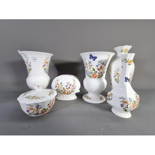 1207 - Six pieces of Aynsley Cottage Garden fine bone china