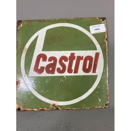 1415 - A Castrol enamel sign - approx. 23cm square