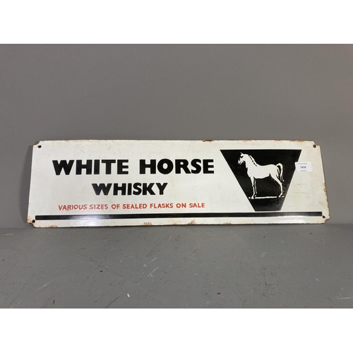 1416 - A White horse Whisky enamel sign - approx. 61cm wide x 18cm high