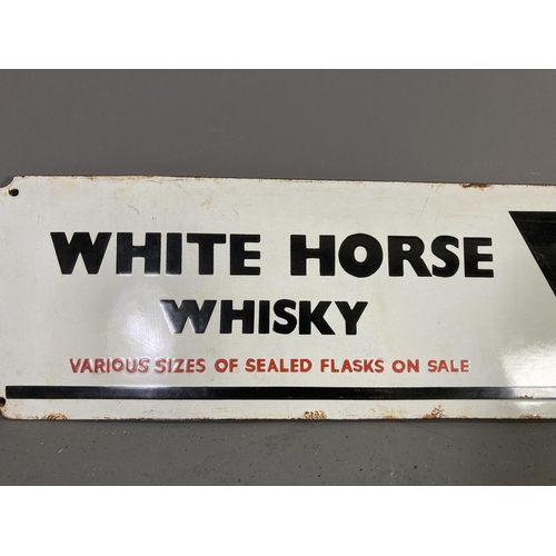 1416 - A White horse Whisky enamel sign - approx. 61cm wide x 18cm high